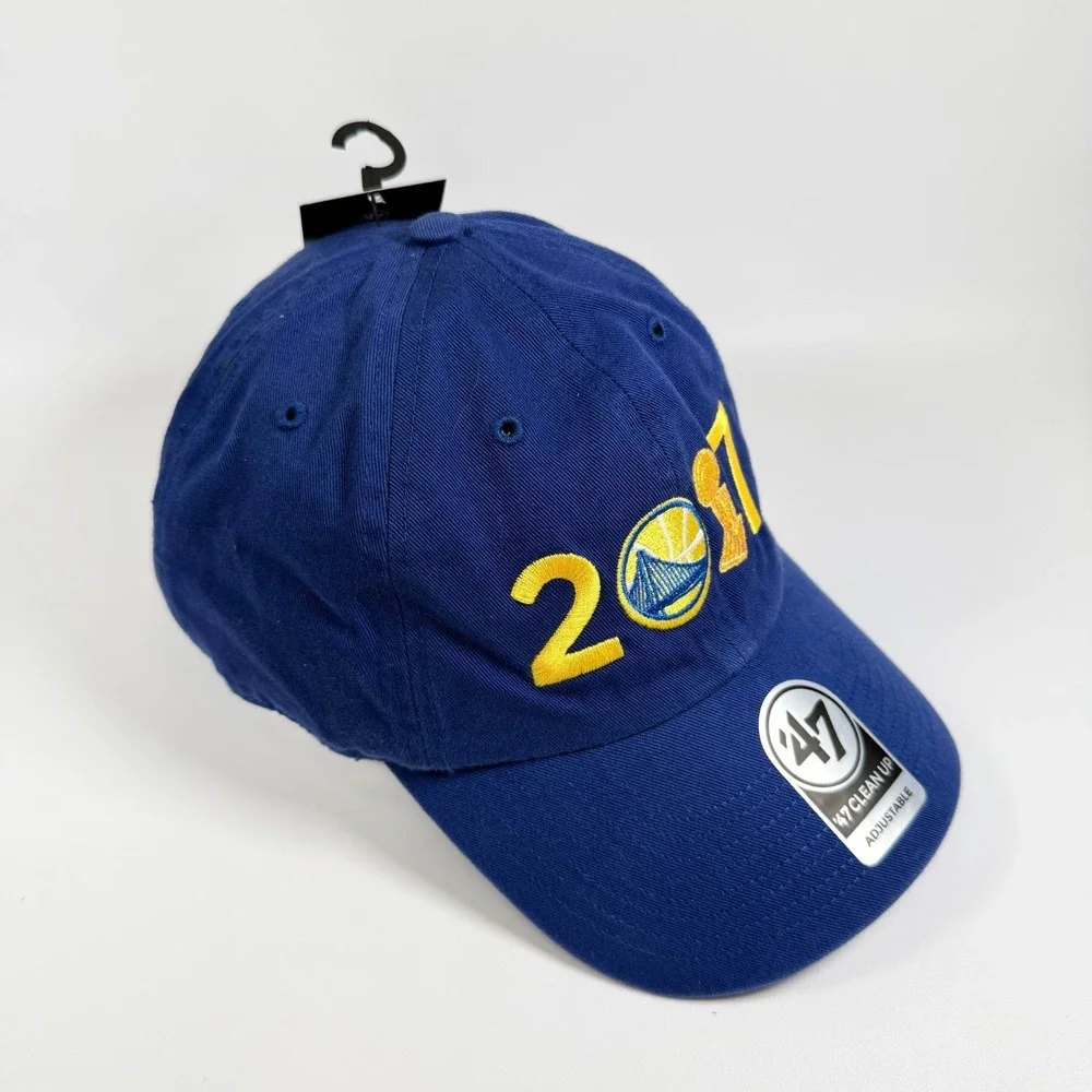 Golden State Warriors 2017 NBA Champions Hat 47 Brand Clean Up Strapback New